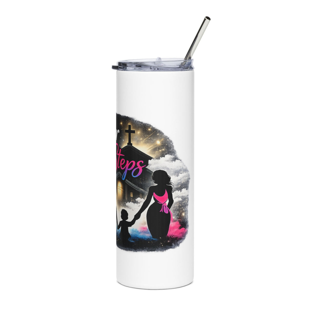 Order My Steps Stainless Steel Tumbler — Inspirational Christian 20oz Travel Cup