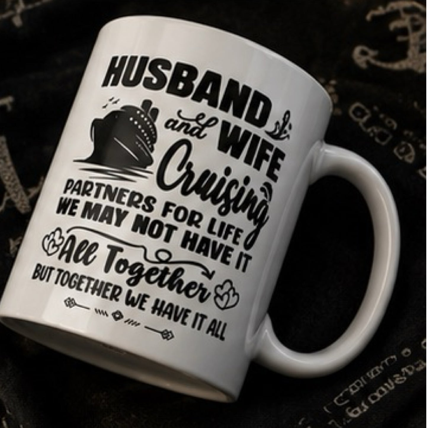 Husband And Wife Cruising Partners For Life" Funny Coffee Mug - Sarcastic Premium Ceramic Novelty Cup, Fade-Proof Vacation Gift for Couples & Cruise Lovers