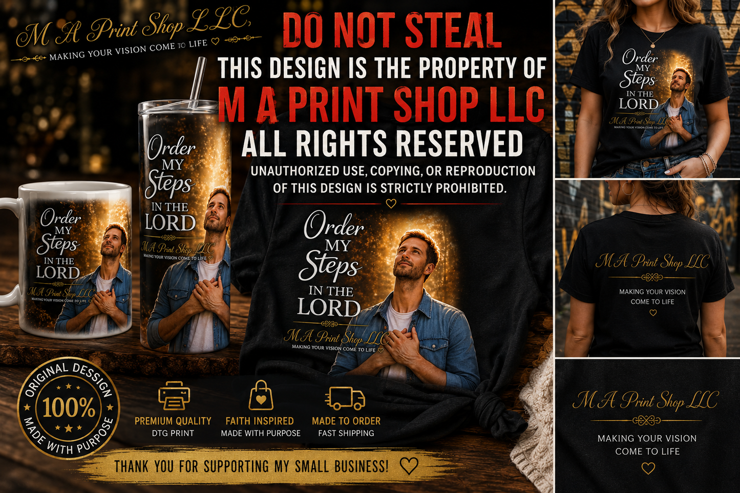 Order My Steps In The Lord PNG Graphic