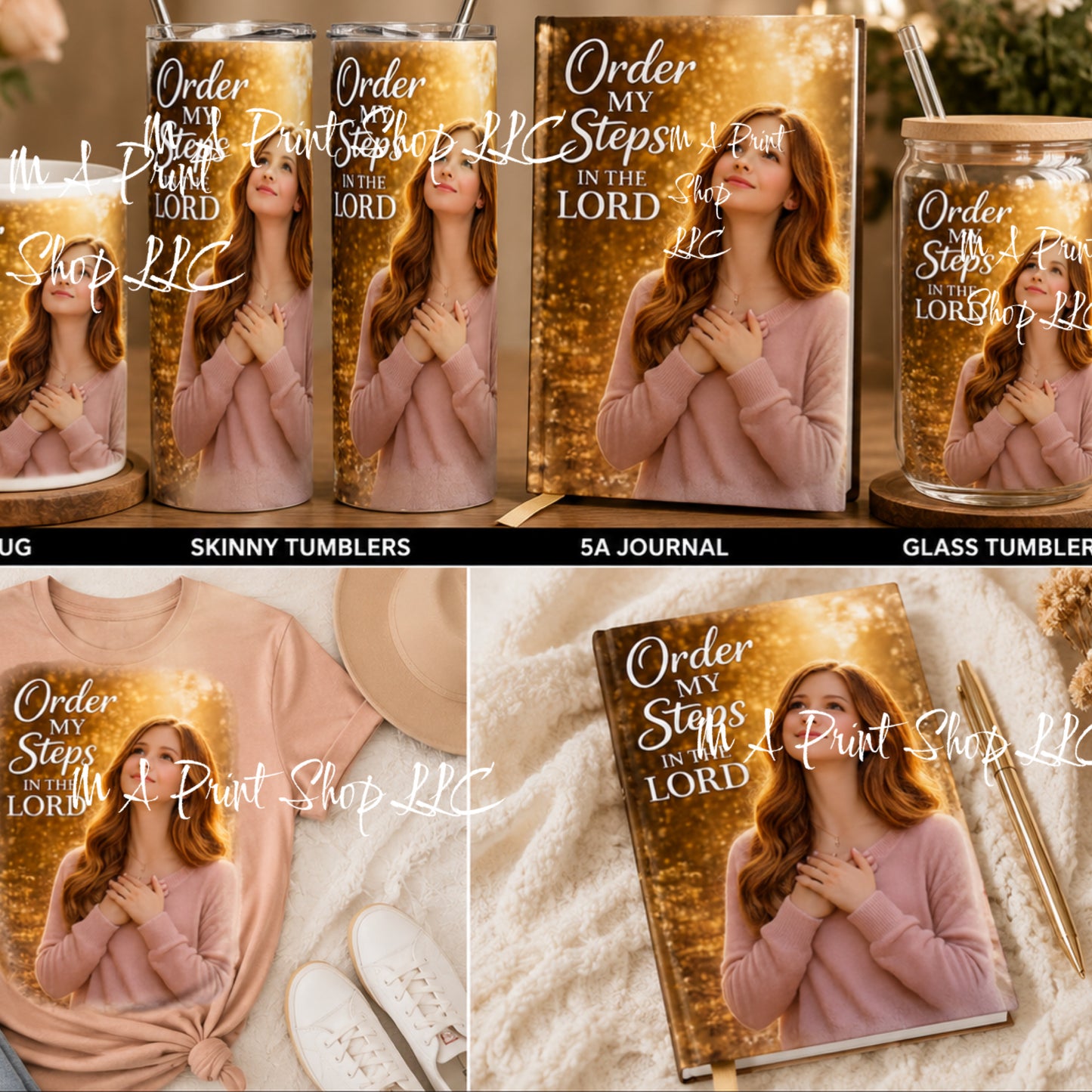 Order My Steps In The Lord PNG | Young Christian Woman Sublimation File