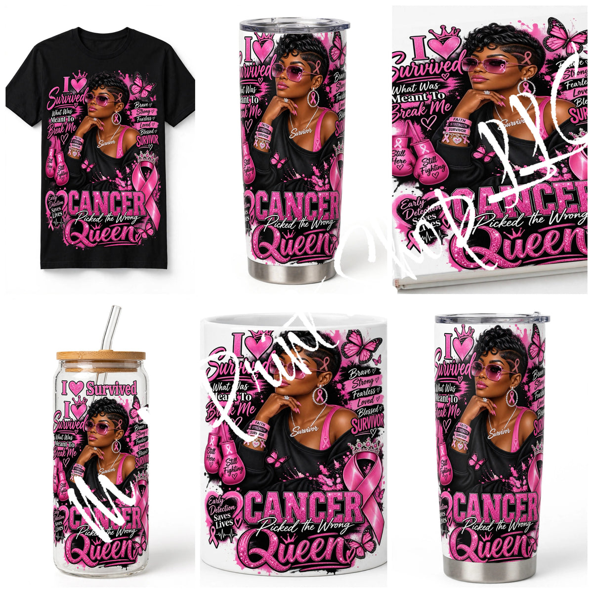 šš„ Breast Cancer ā CANCER PICKED THE WRONG QUEEN ā PREMIUM DIGITAL PNG FILE š„šš