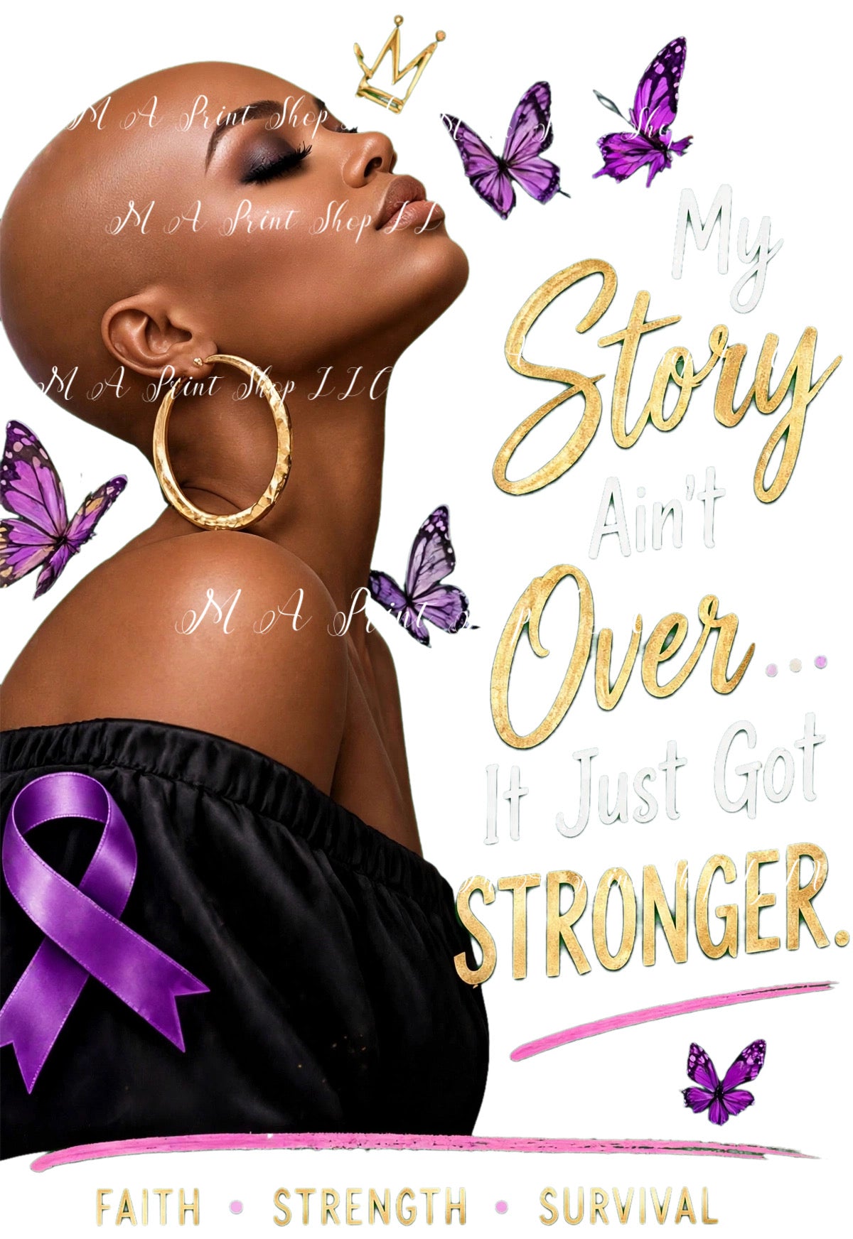 My Story Ain't Over PNG - Purple Ribbon Survivor