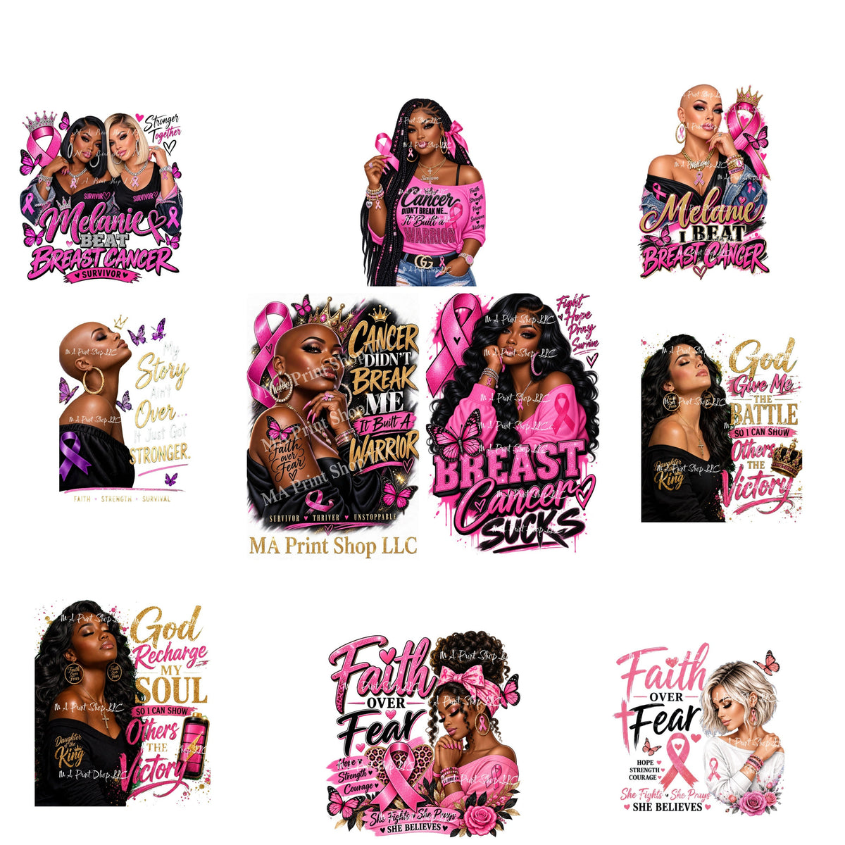 Faith Over Fear Breast Cancer Awareness Shirt | Survivor Shirt | Pink Ribbon T-Shirt | She Fights She Prays She Believes