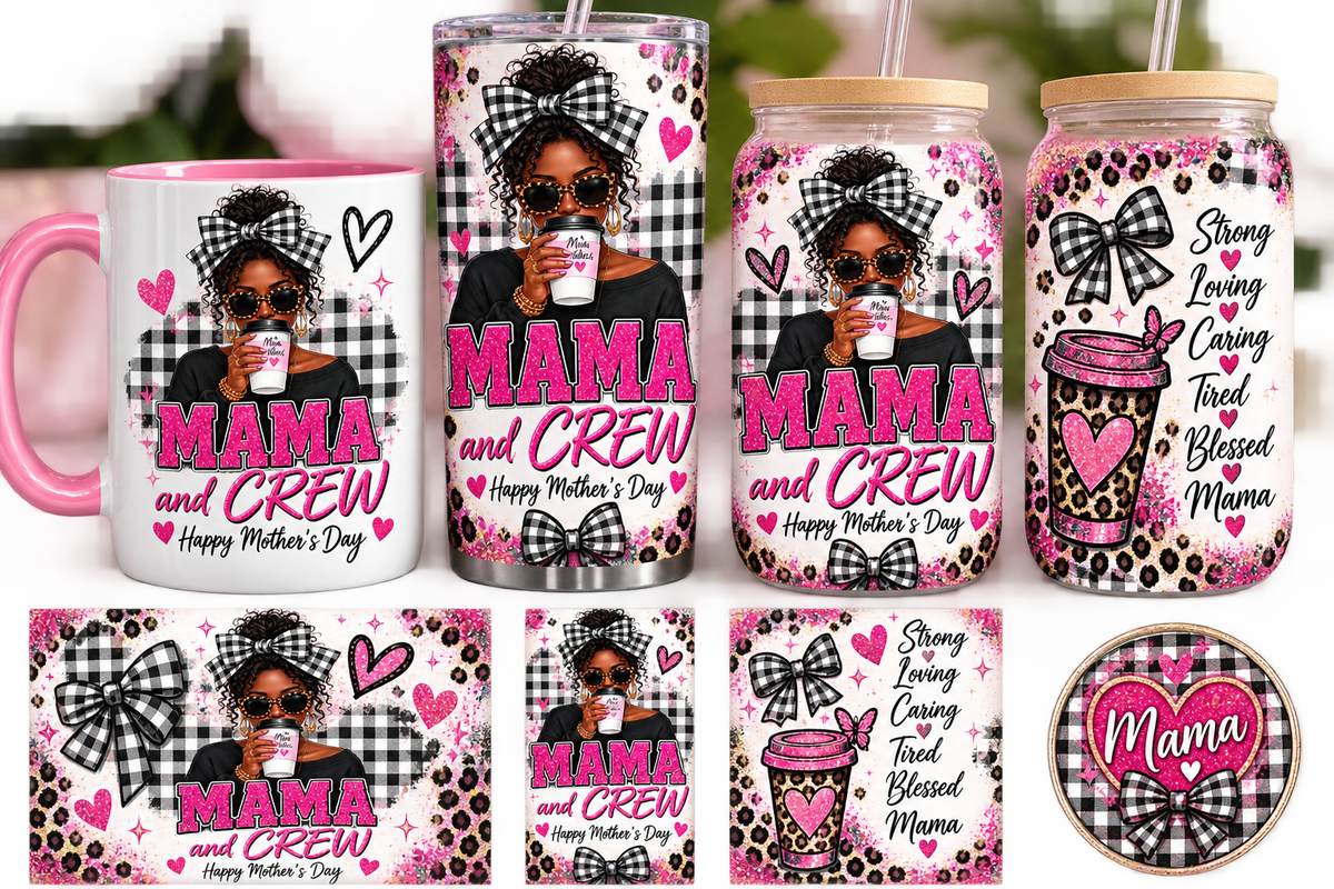 Mama and Crew Digital Sublimation Graphic | Mom Life Mother's Day Design