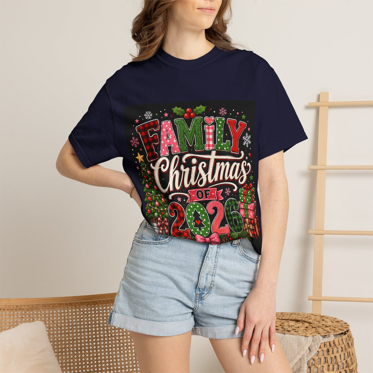 Family Christmas 2026 Matching Hoilday Unisex Heavy Cotton Tee