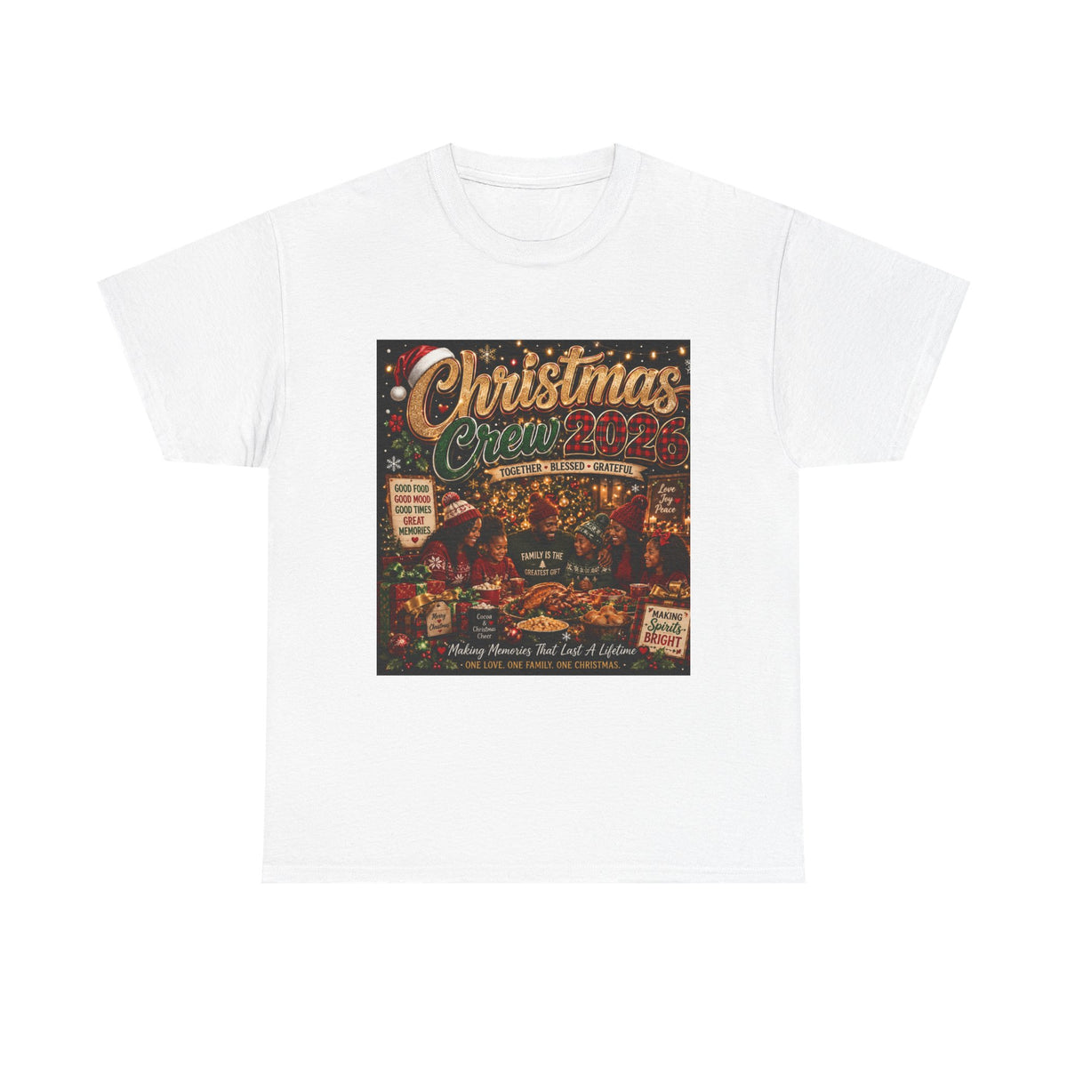 Christmas Crew 2026 Black Family  Unisex Cotton Heavy Tshirt