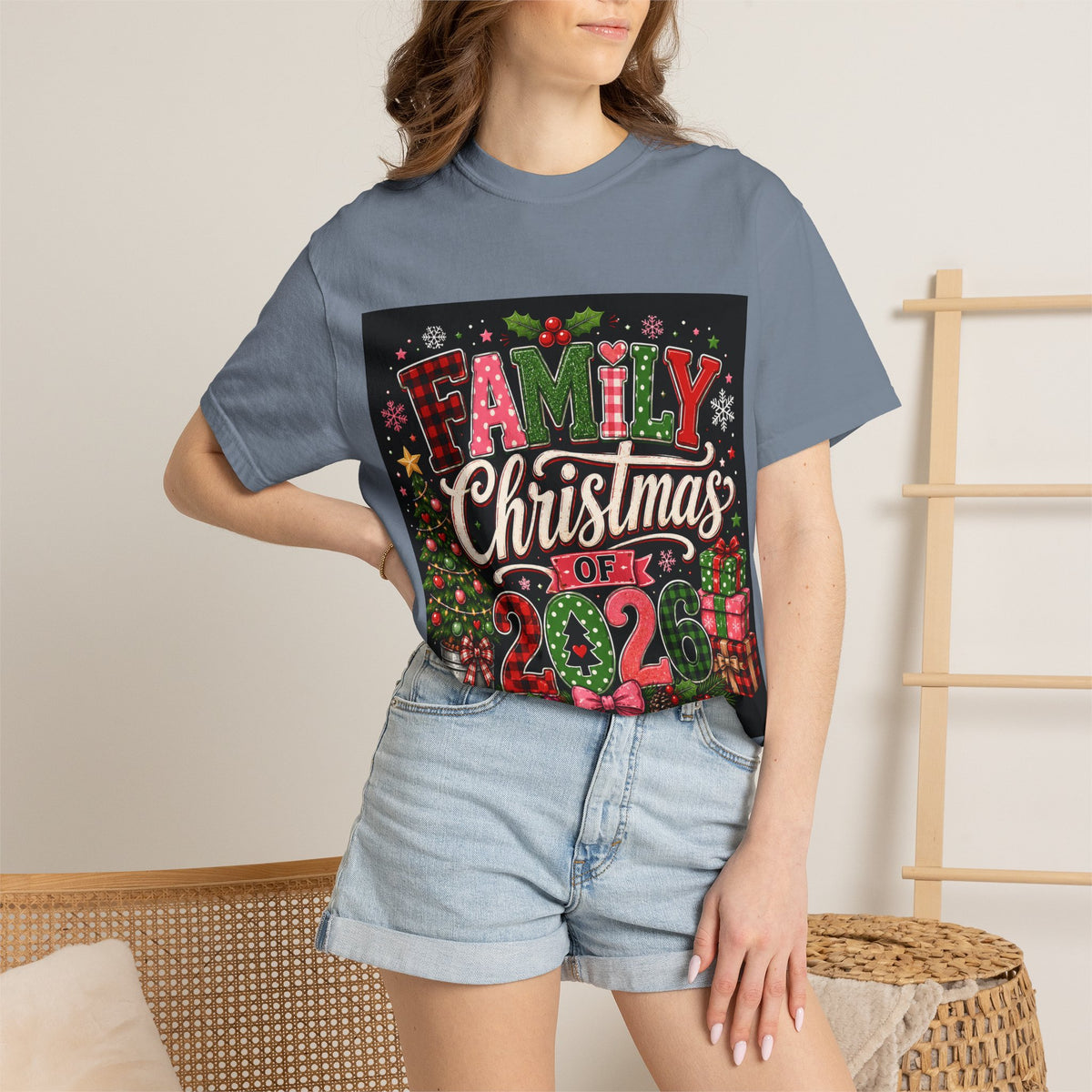 Family Christmas 2026 Matching Hoilday Unisex Heavy Cotton Tee