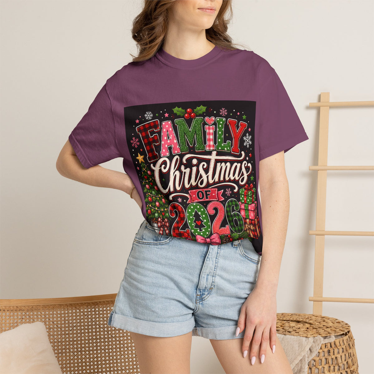 Family Christmas 2026 Matching Hoilday Unisex Heavy Cotton Tee