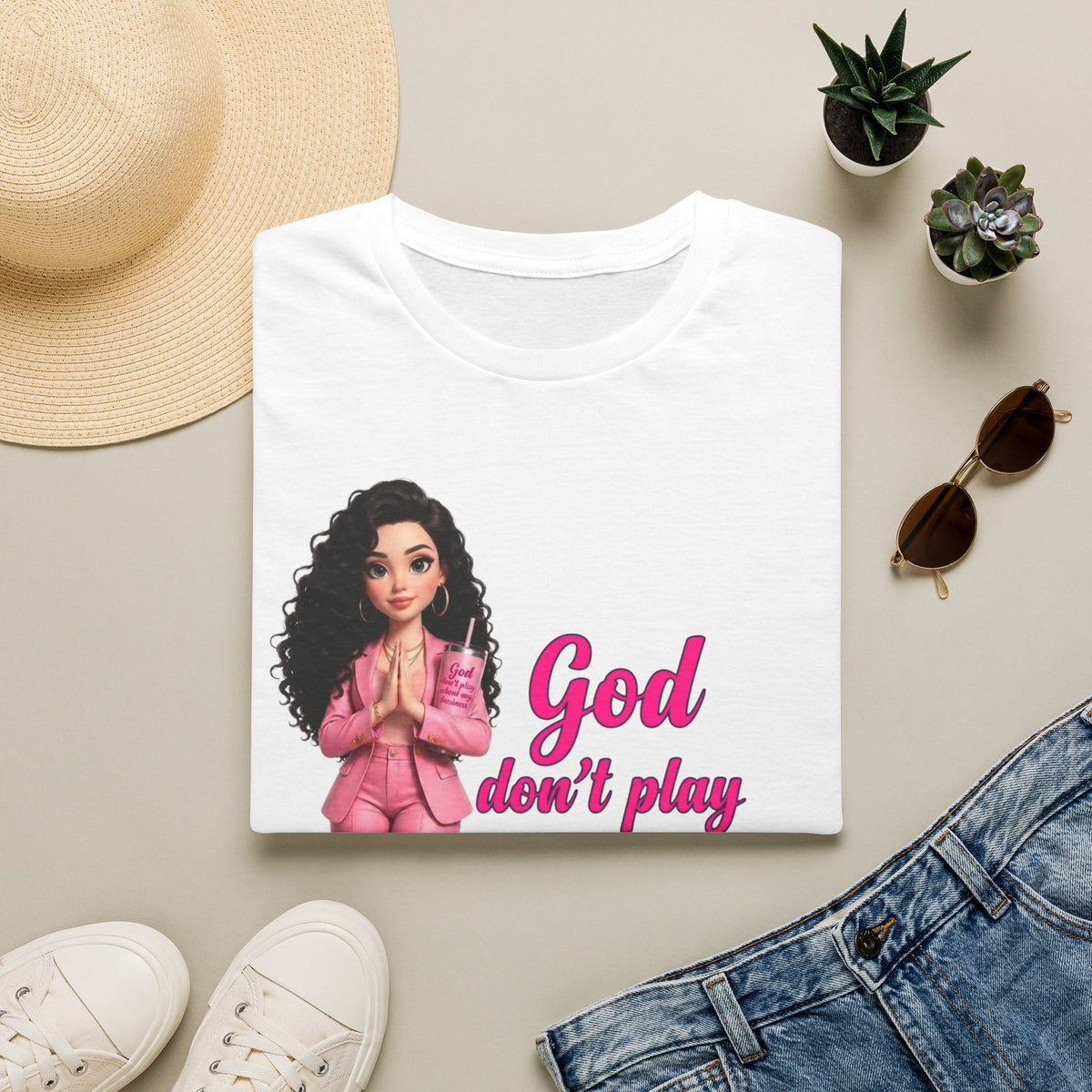 Faith Based Business Owner Tee - White Woman Boss Graphic Shirt