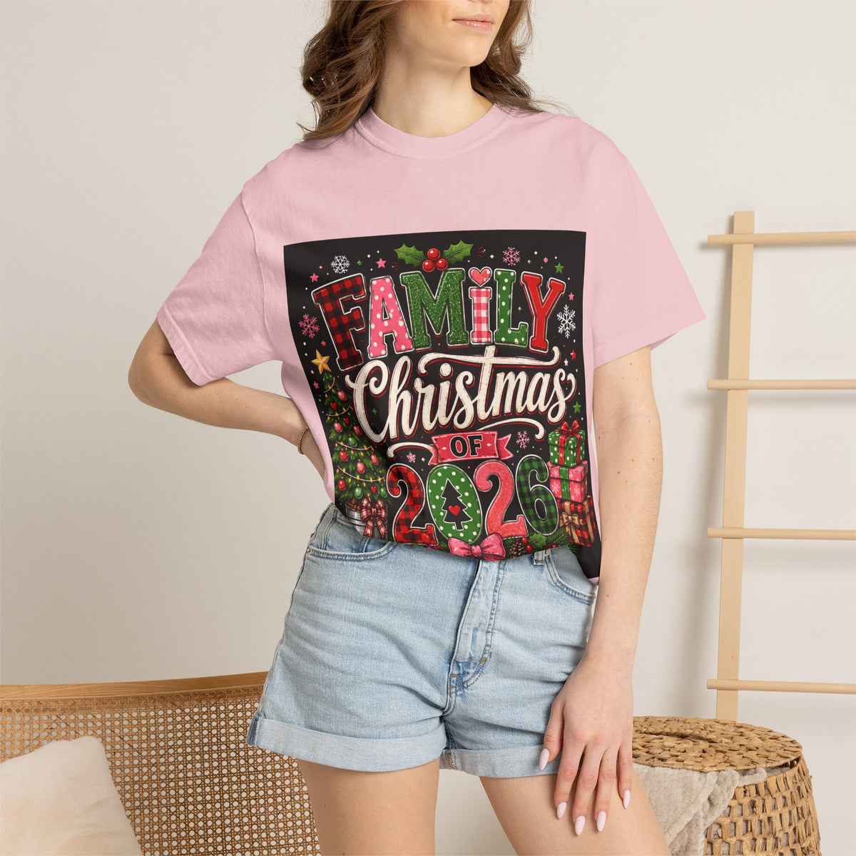 Family Christmas 2026 Matching Hoilday Unisex Heavy Cotton Tee