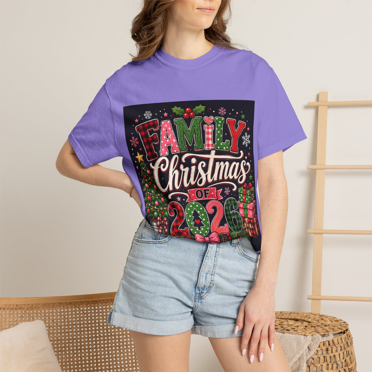 Family Christmas 2026 Matching Hoilday Unisex Heavy Cotton Tee