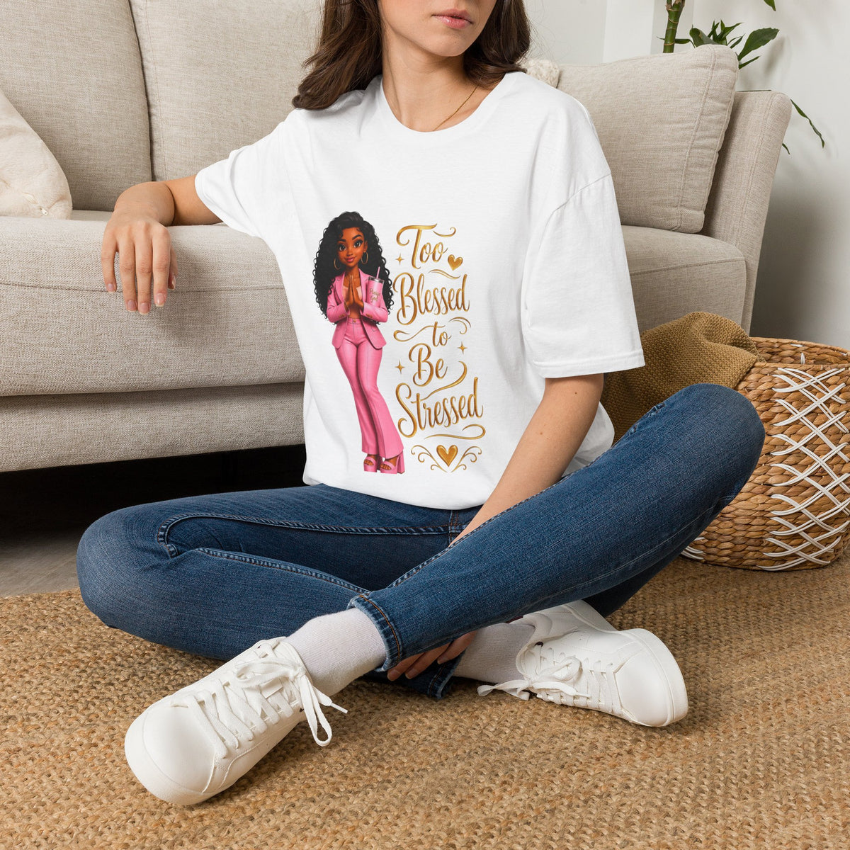 Too Blessed to Be Stressed Christian Faith Unisex T-Shirt nisex Softstyle T-Shirt