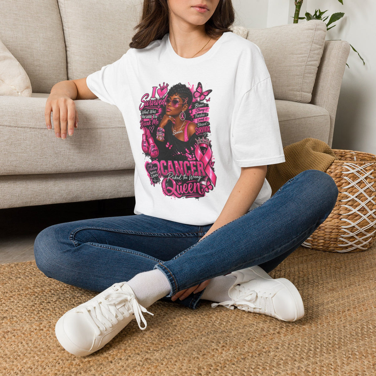 Unisex Softstyle T-Shirt I am A Survivor Breast Cancer Unisex  Tshirt Black Women Awareness