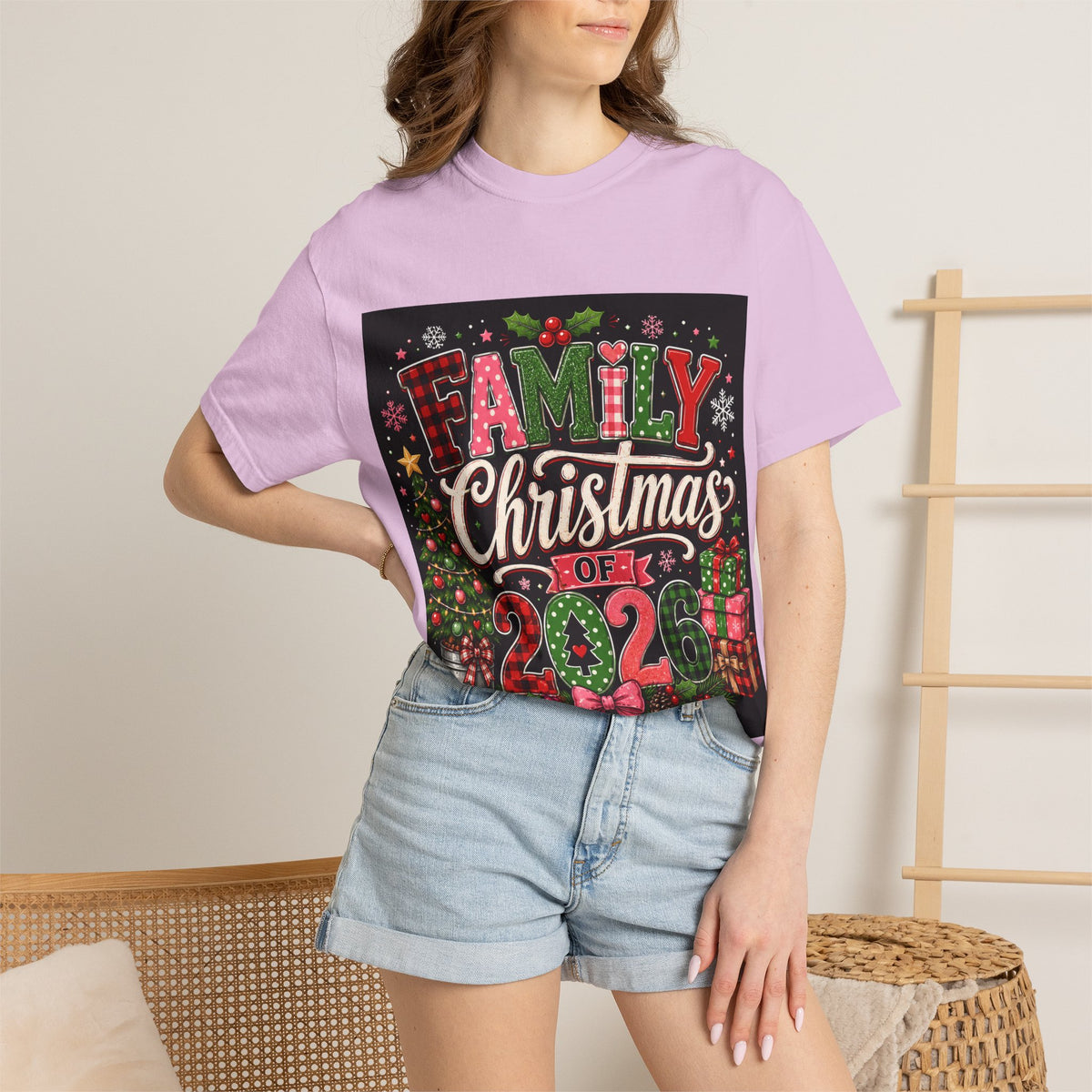 Family Christmas 2026 Matching Hoilday Unisex Heavy Cotton Tee
