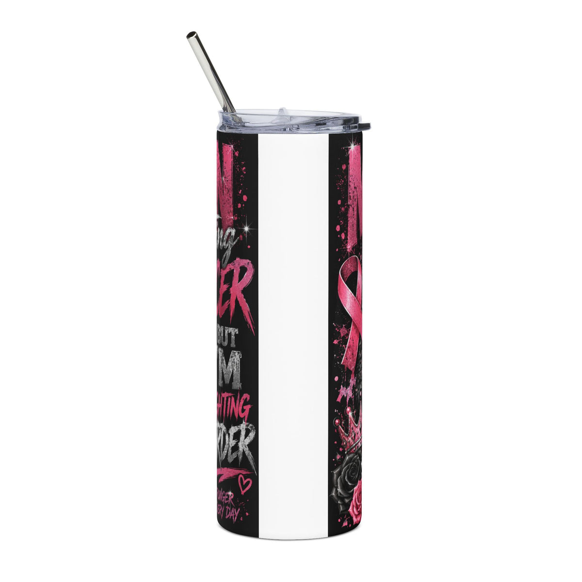 Melanin Fighting Cancer Awareness Stainless 20oz steel tumbler