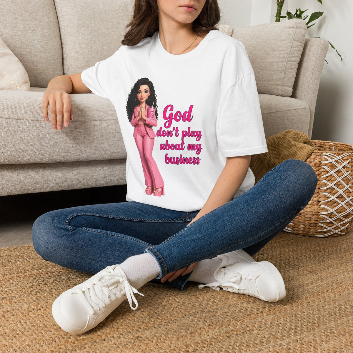 Faith Based Business Owner Tee - White Woman Boss Graphic Shirt