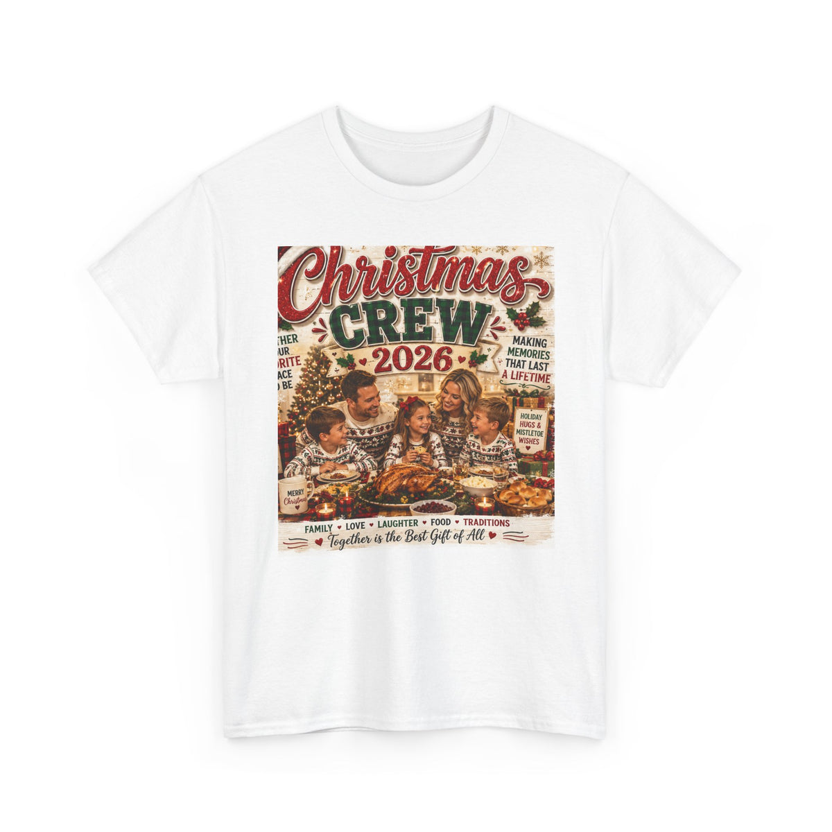 Christmas Crew White Family 2026 Unisex  Cotton Tshirt