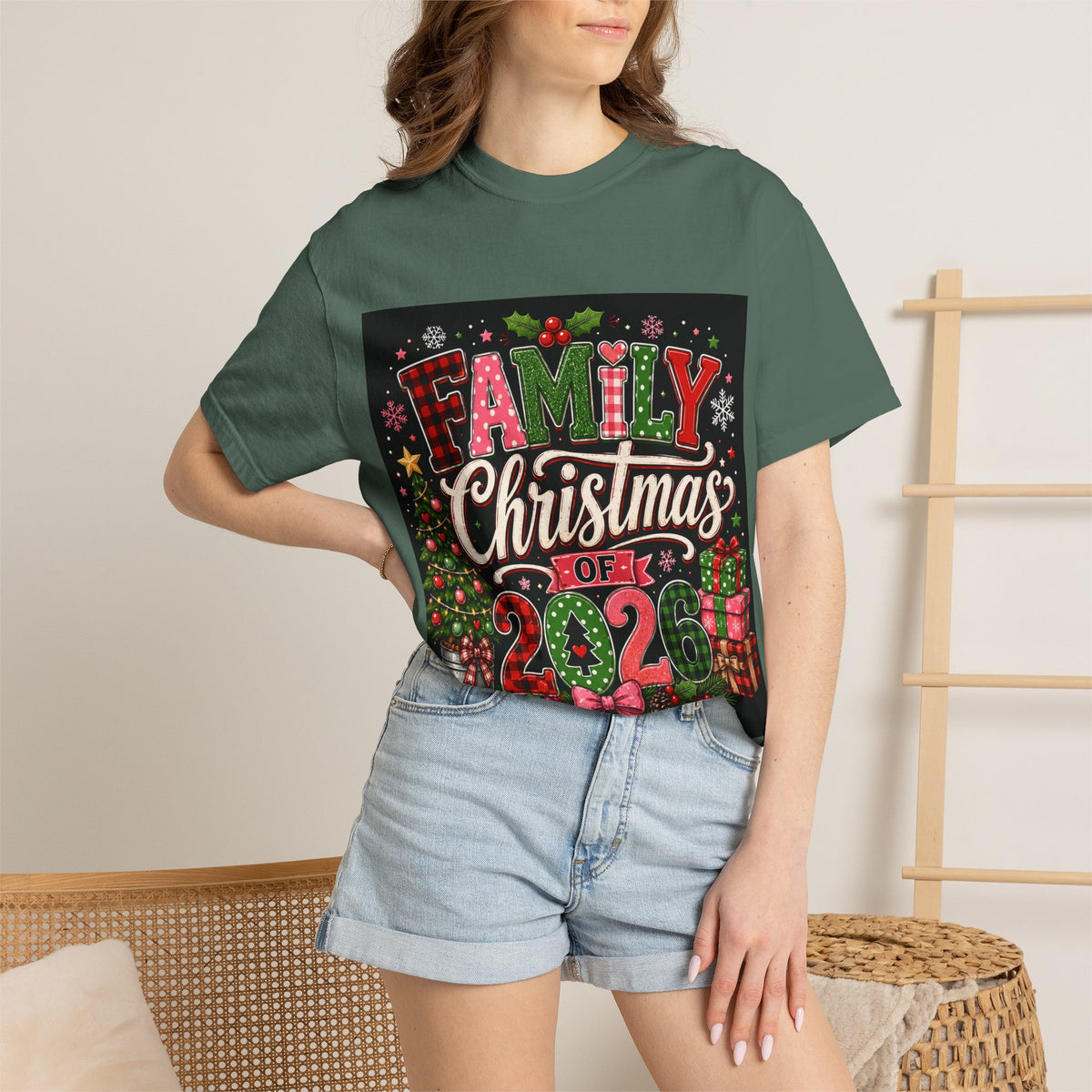 Family Christmas 2026 Matching Hoilday Unisex Heavy Cotton Tee