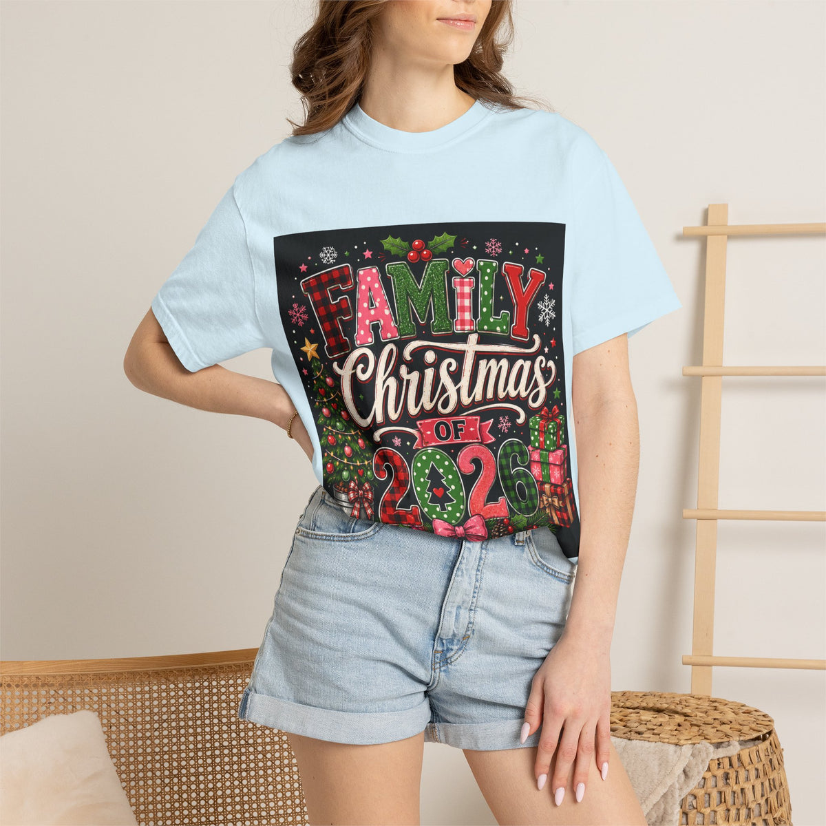 Family Christmas 2026 Matching Hoilday Unisex Heavy Cotton Tee
