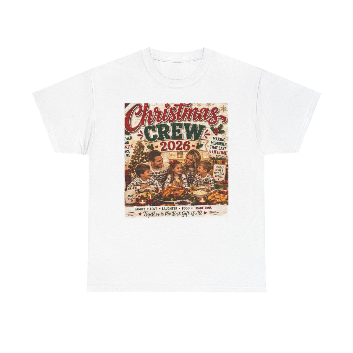 Christmas Crew White Family 2026 Unisex  Cotton Tshirt
