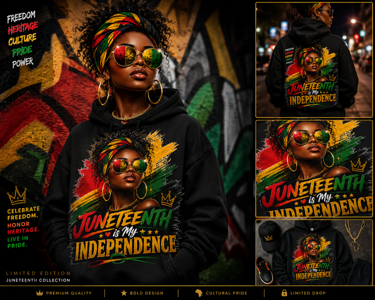 1865 Juneteenth Freedom & Pride Graphic Hoodie