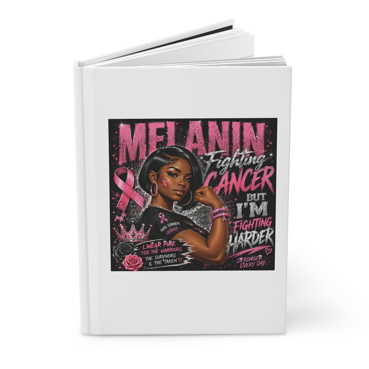 Melanin Fighting Cancer Journal — Inspirational Breast Cancer Survivor Notebook