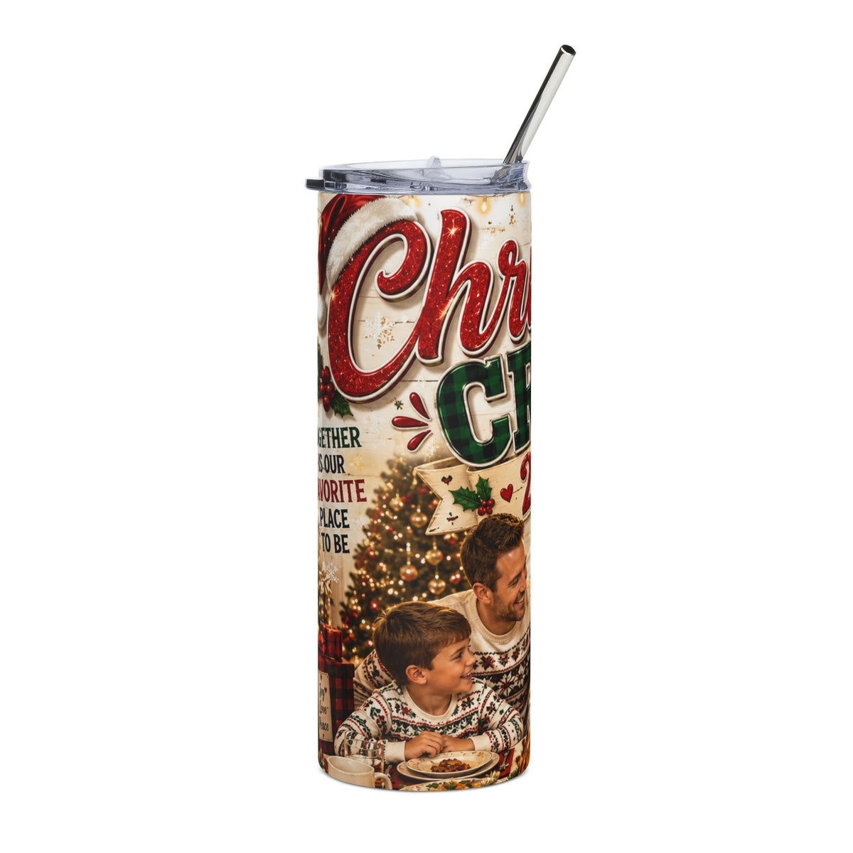 Christmas Crew 2026 Stainless Steel Tumbler — 20oz Holiday Family Travel Cup