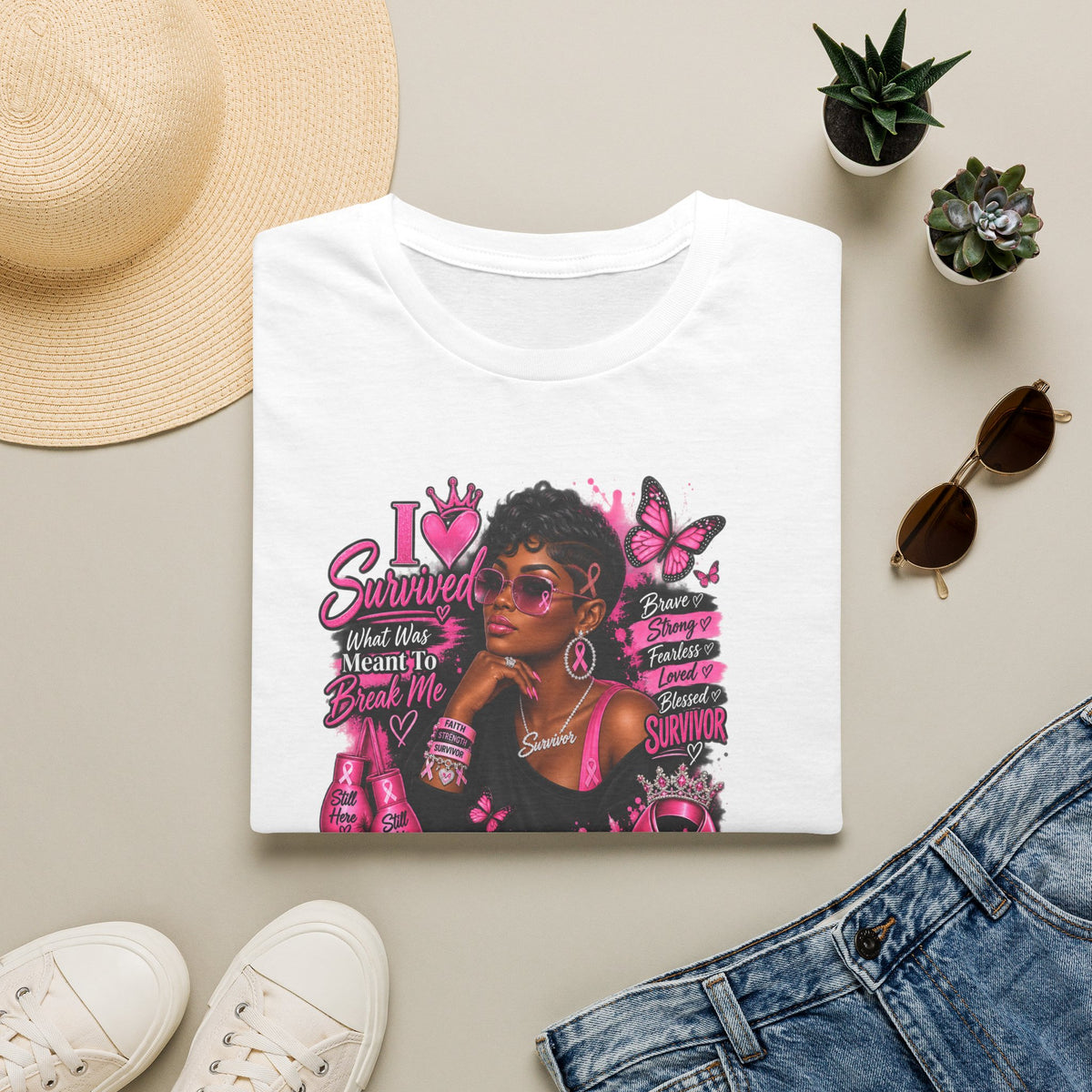 Unisex Softstyle T-Shirt I am A Survivor Breast Cancer Unisex  Tshirt Black Women Awareness