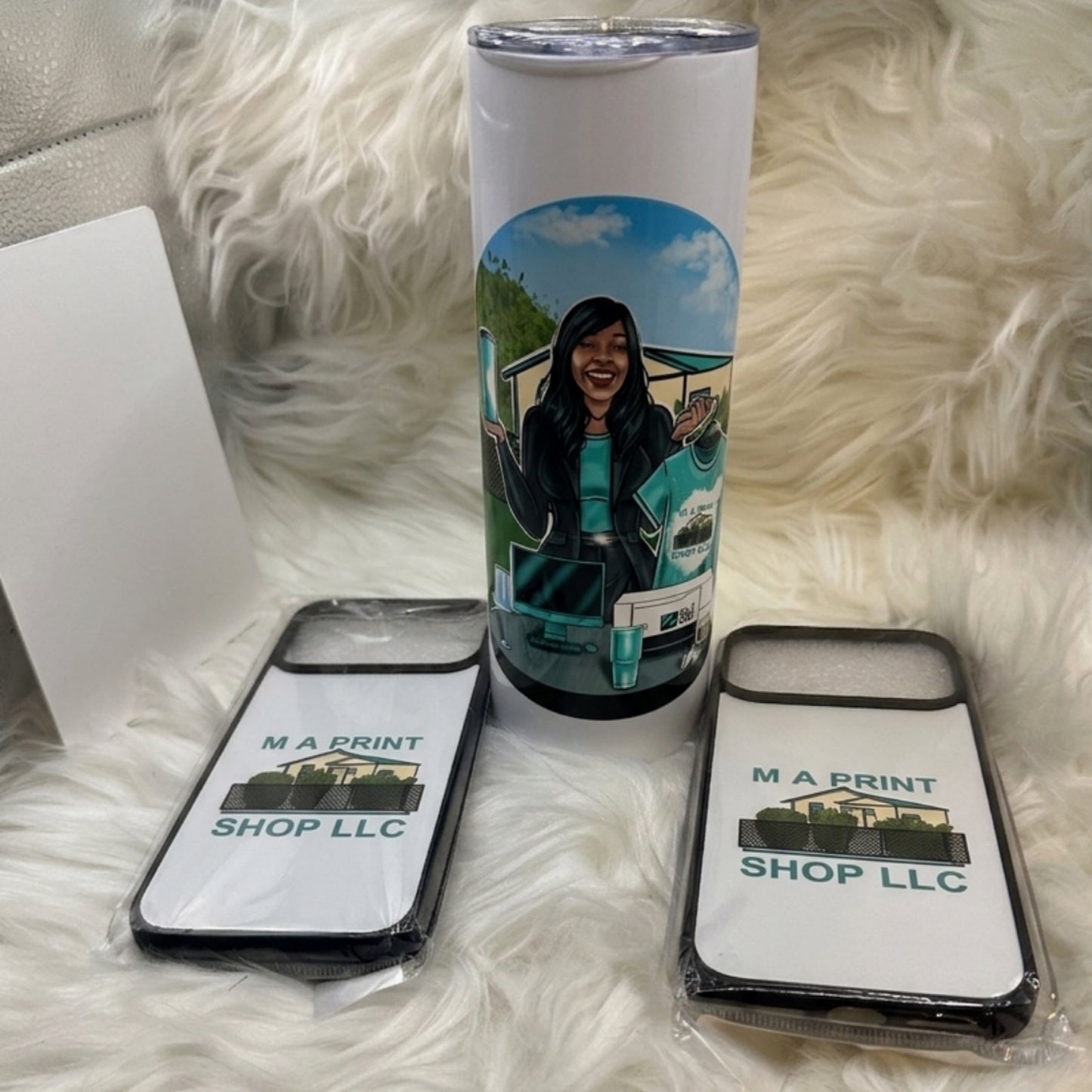 Custom Photo or Business Logo Gift Set – Bluetooth Speaker Tumbler & Matching Phone Case