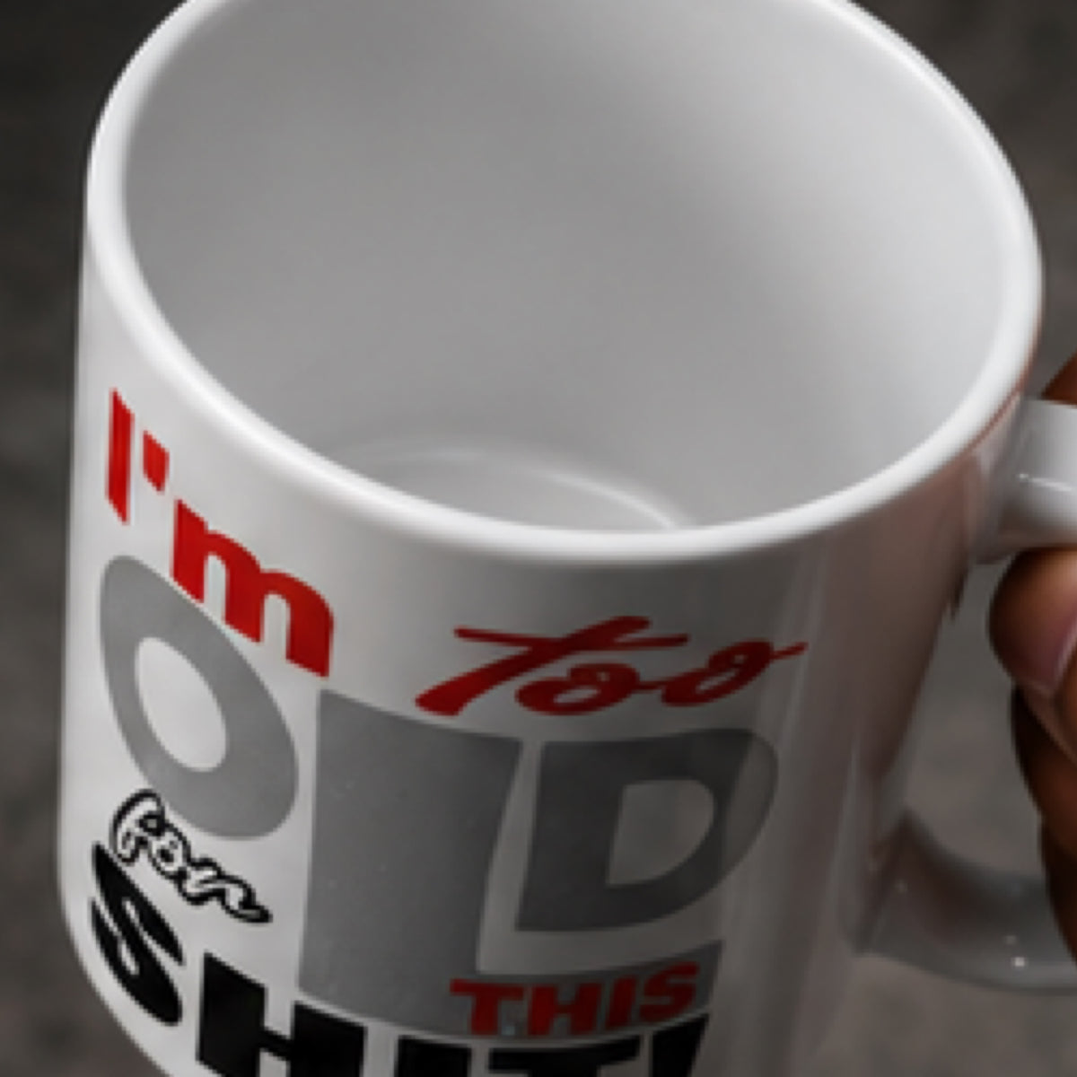"I'm Too Old For This Shit" Funny Sublimation Coffee Mug - Sarcastic Premium Ceramic Novelty Cup, Fade-Proof Gag Gift for Coworkers & Friends