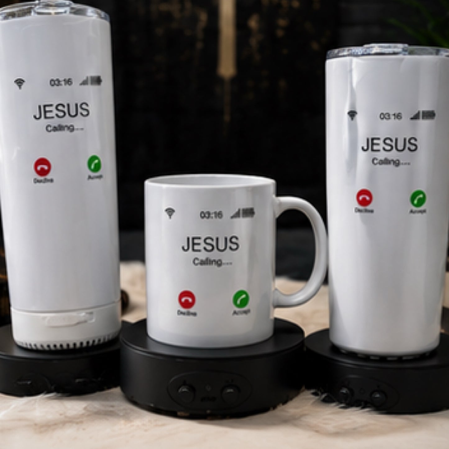 📱 "Jesus Is Calling" Faith-Based Drinkware Collection