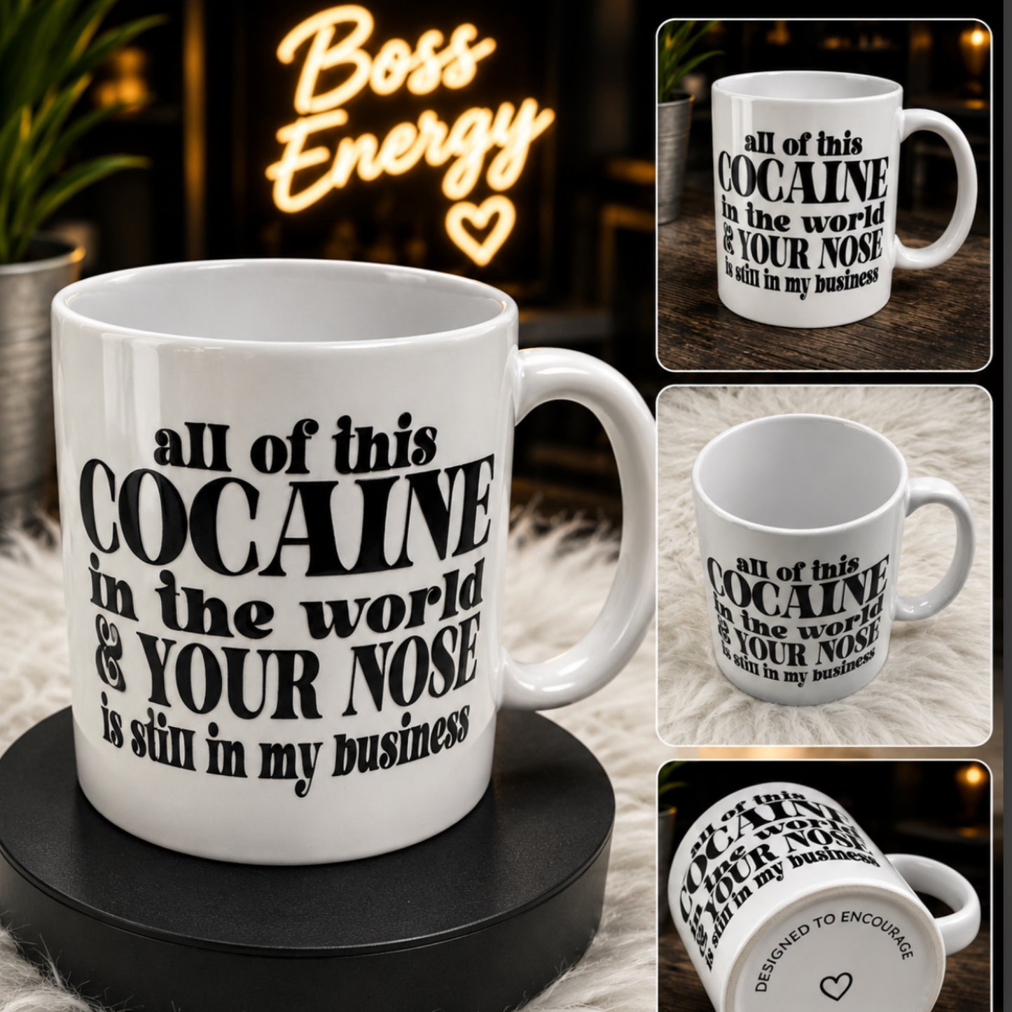 Funny Sarcastic Mind Your Business Coffee Mug - Nosey Coworker Retro Office Gift