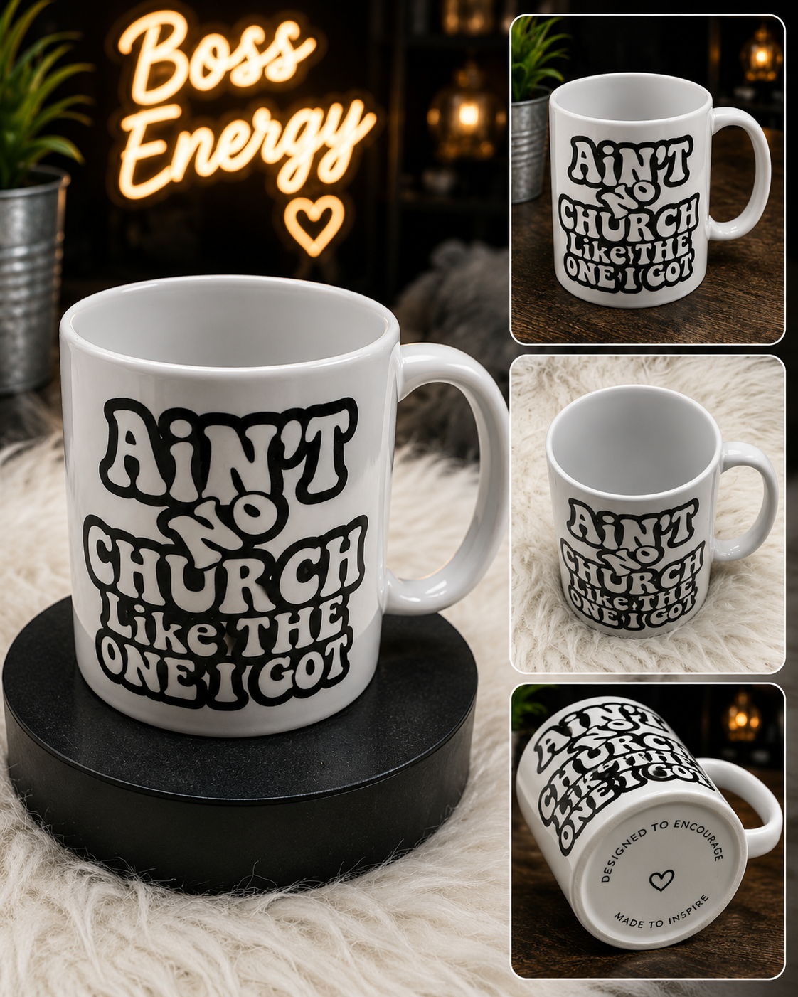 Ain't No Church Like The One I Got Retro Coffee Mug - 11oz / 15oz Christian Mug