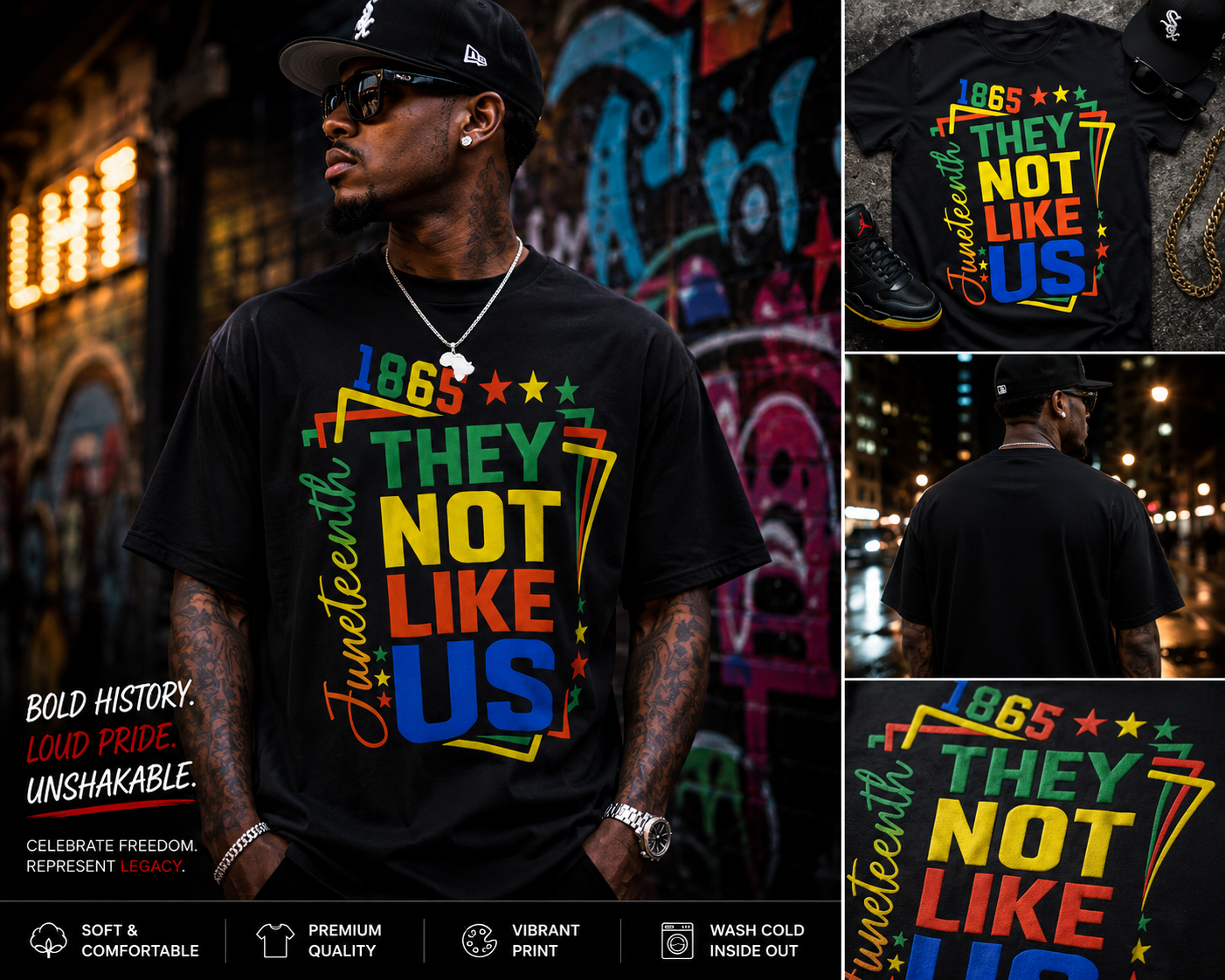 "They Not Like Us" Juneteenth Heavyweight  Tee