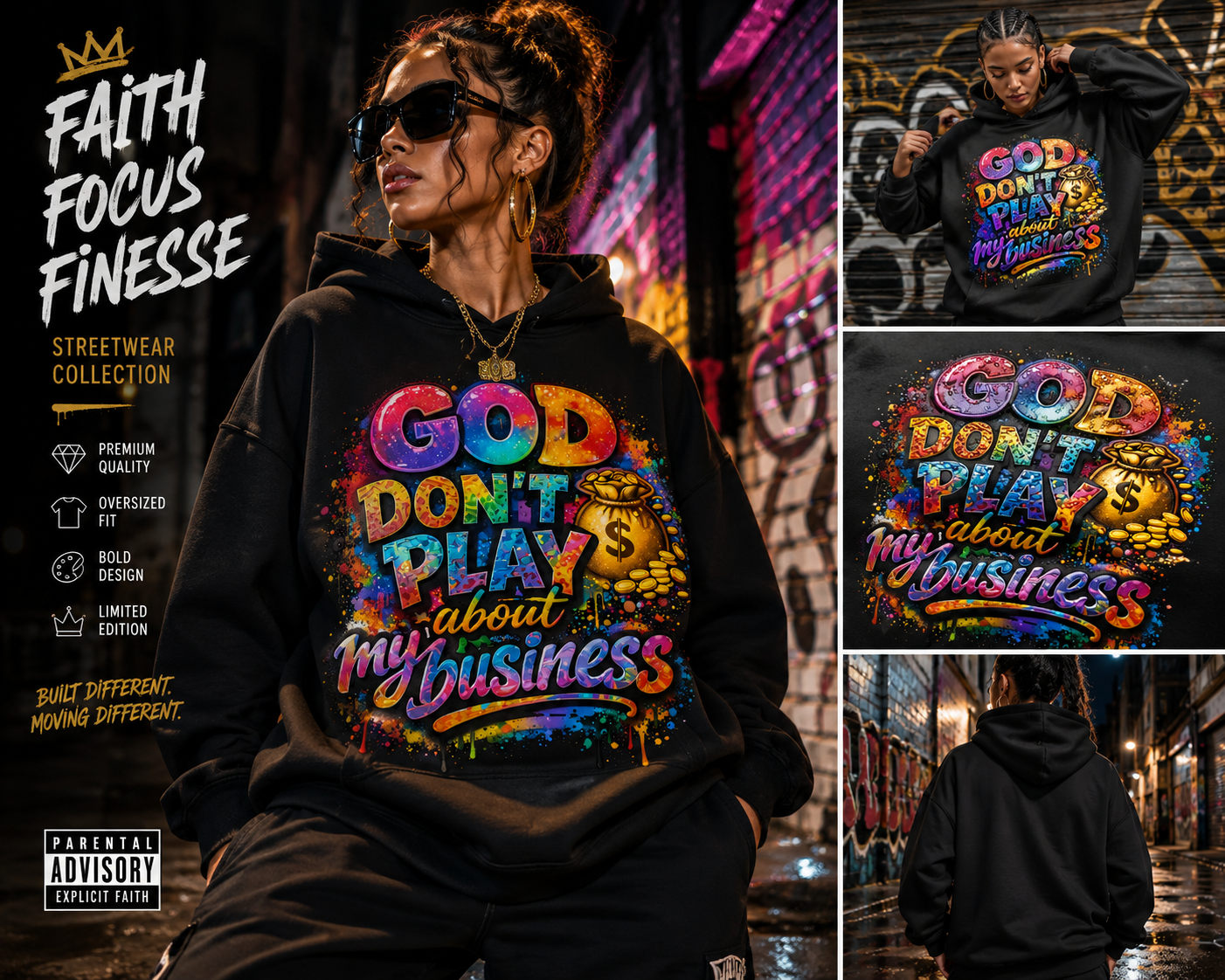 God Don’t Play About My Business" Oversized Hoodie