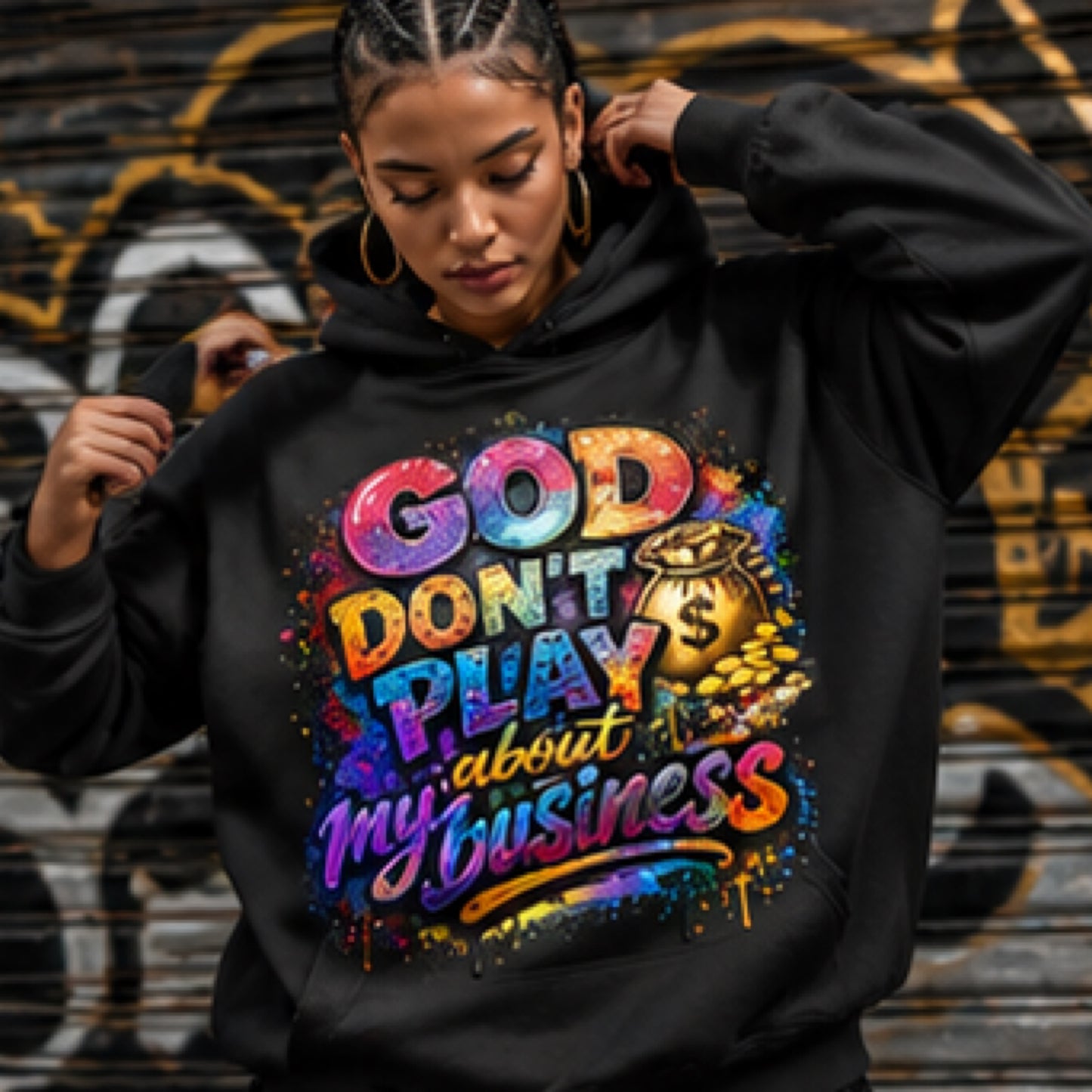 God Don’t Play About My Business" Oversized Hoodie