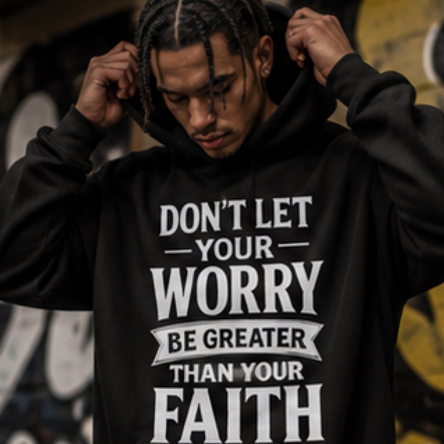 Faith Over Fear" Oversized Streetwear Hoodie