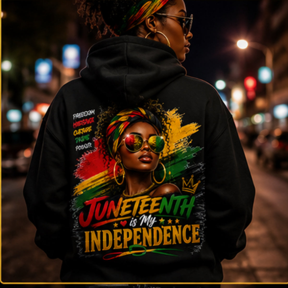 1865 Juneteenth Freedom & Pride Graphic Hoodie
