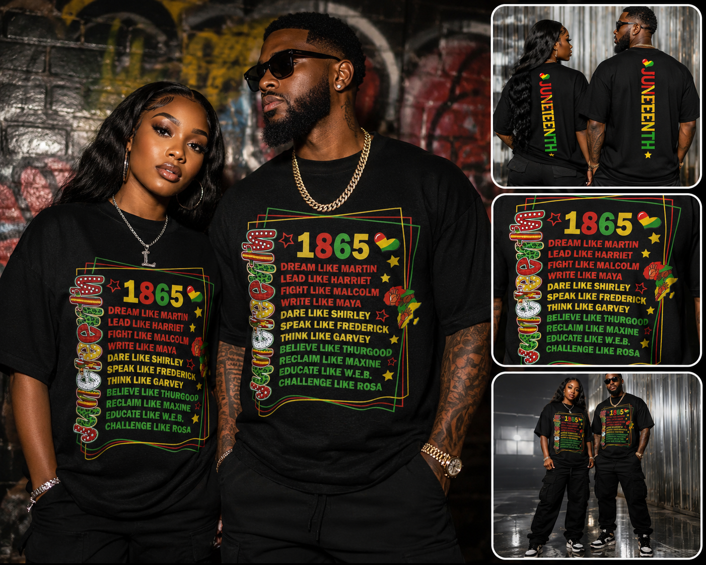 Walk Like Icons" Juneteenth Premium Tee