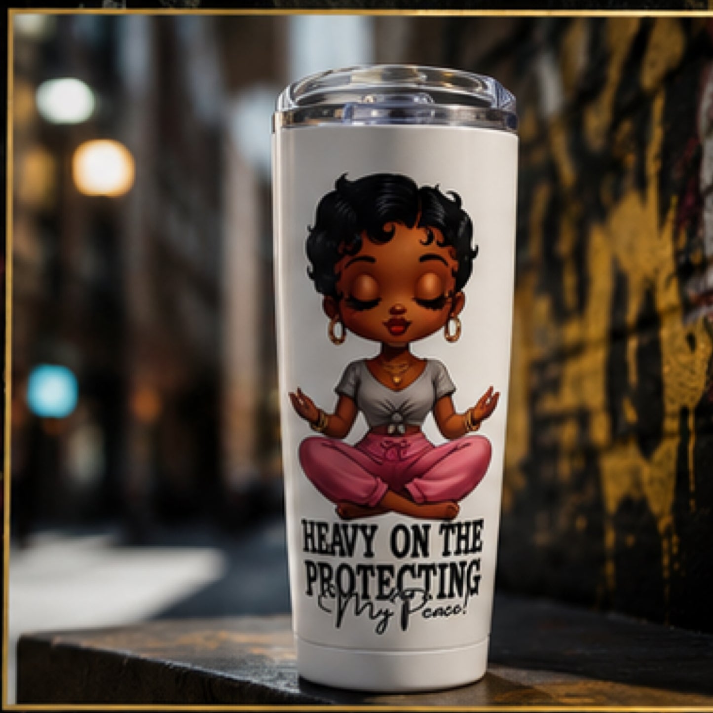 Heavy On The Protecting My Peace Premium 20oz Tumbler