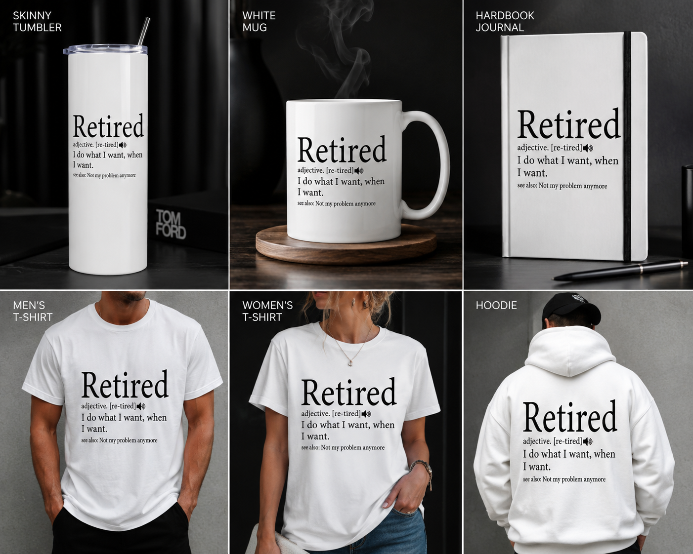Retired: Not My Problem Anymore" Custom Tee, Hoodie, Mug & Tumbler