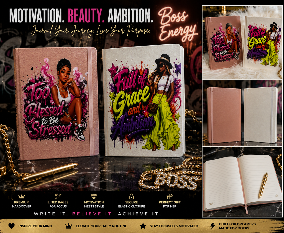 Boss Energy" Collection UV DTF Transfer – Inspirational & Faith-Based Journal