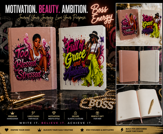 Boss Energy" Collection UV DTF Transfer – Inspirational & Faith-Based Journal