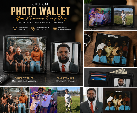 Personalized Picture Men Wallet | Custom Single & Double Photo Wallets
