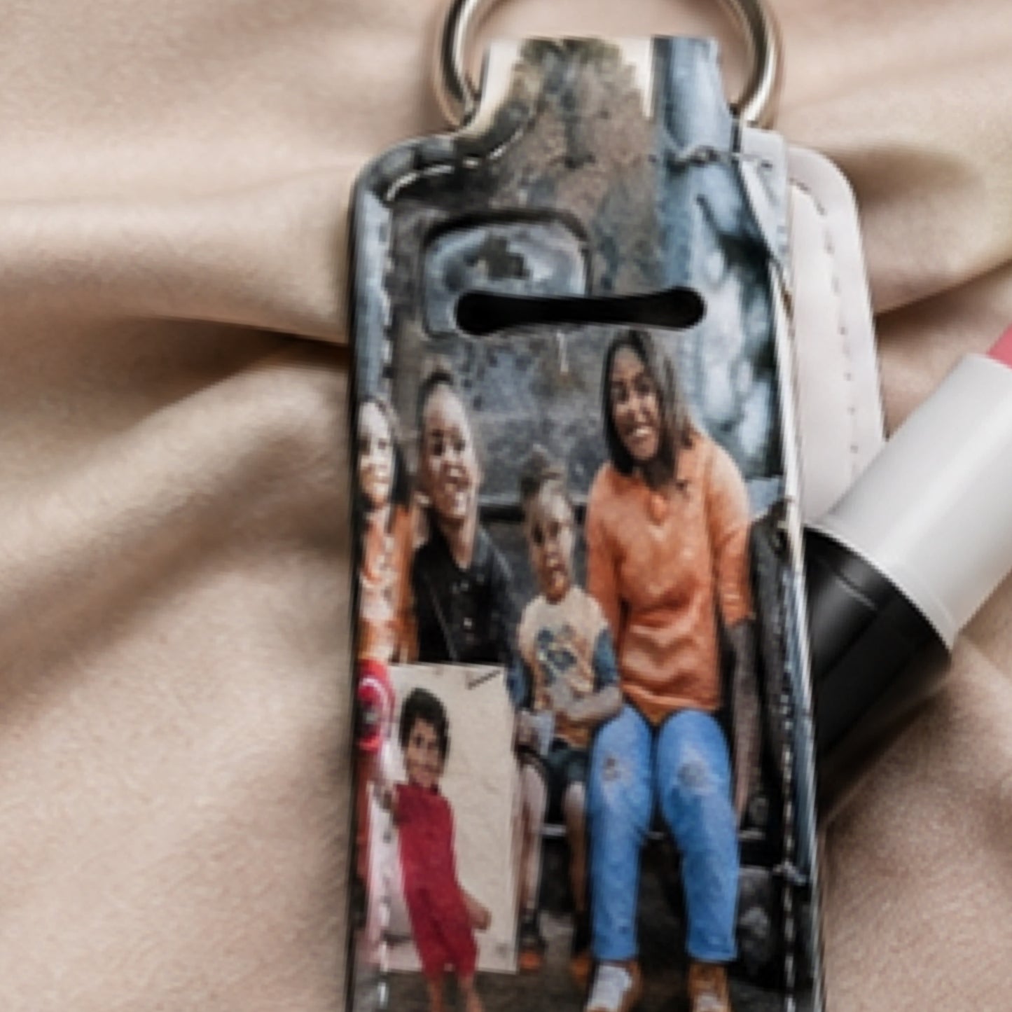 Custom Photo Lipstick Holder Keychain