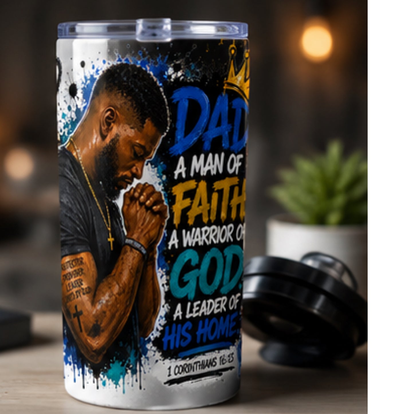 Man of Faith" Christian Dad Collection – T-Shirts, Tumblers, Mugs, and Journals