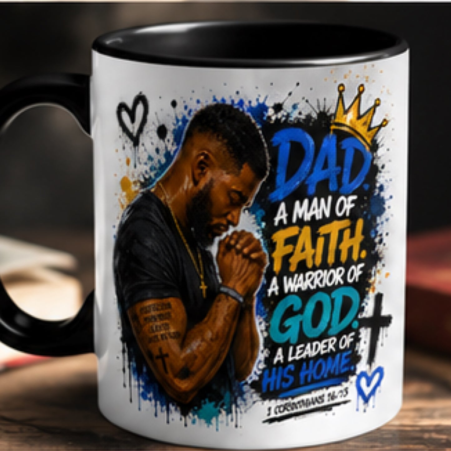 Man of Faith" Christian Dad Collection – T-Shirts, Tumblers, Mugs, and Journals