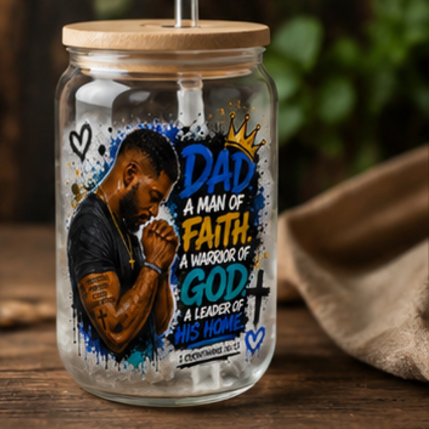 Man of Faith" Christian Dad Collection – T-Shirts, Tumblers, Mugs, and Journals