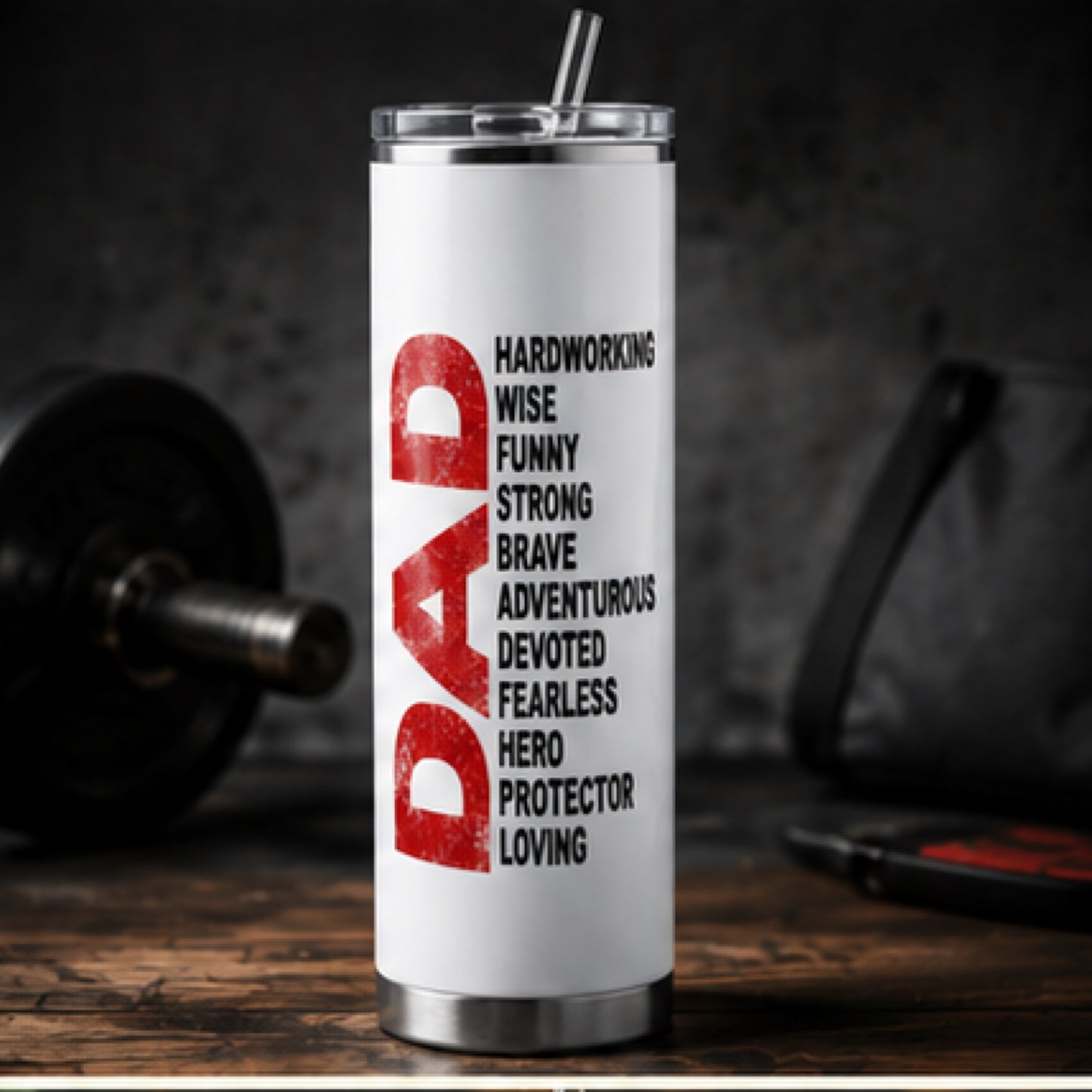 Custom Dad Acronym T-Shirt and Drinkware Gift Set | Personalized Father’s Day Gift | Hardworking Brave Hero Dad Mug, Tumbler, & Journal | Birthday Gifts for Dad