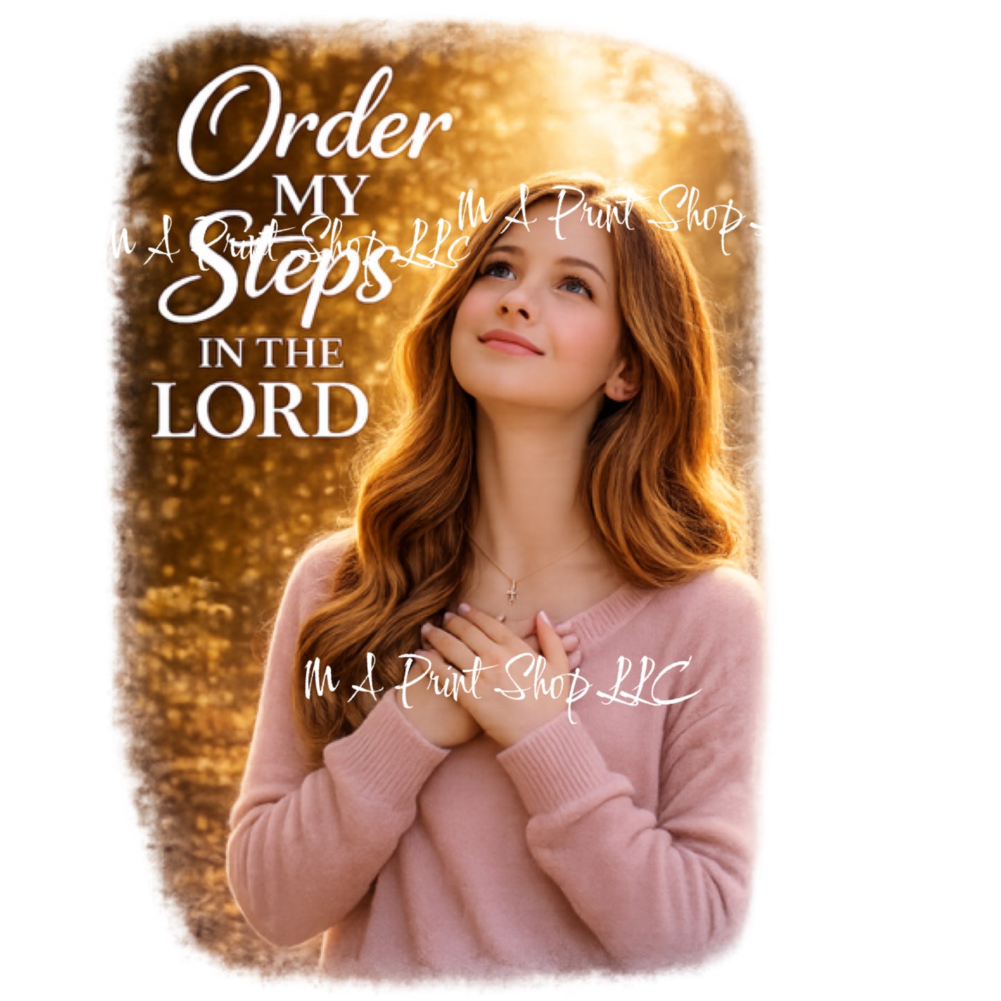 Order My Steps In The Lord PNG | Young Christian Woman Sublimation File